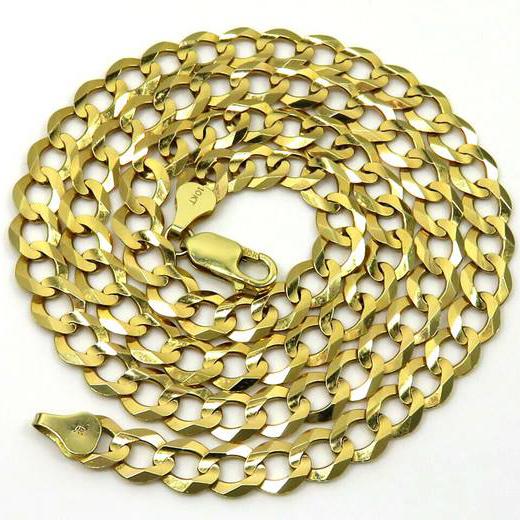 10K Solid Yellow Gold 7mm Curb Cuban Chain Link Pendant Necklace Necklaces 20" - DailySale