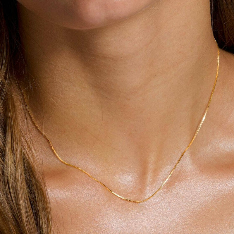10K Solid Yellow Gold Box Chain Necklaces - DailySale