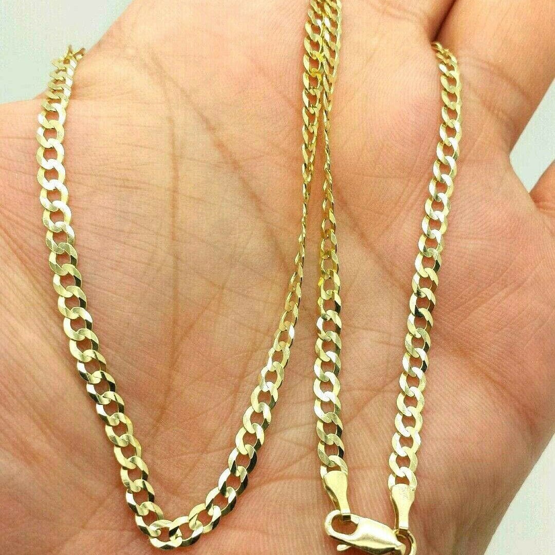 10K Solid Yellow Gold Cuban Chain 2.6mm Necklace Necklaces - DailySale