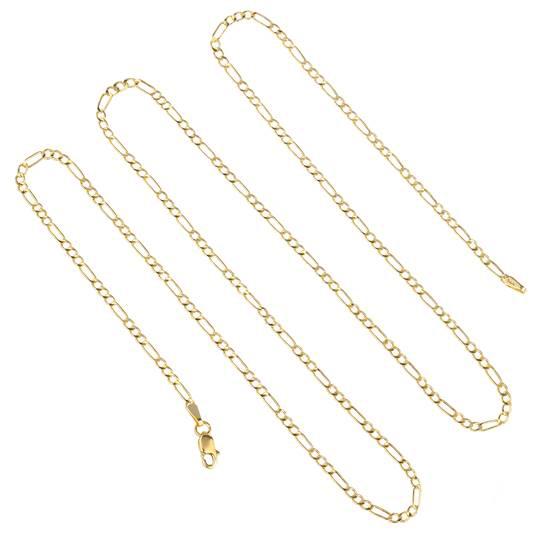 10K Solid Yellow Gold Figaro Necklace Chain Jewelry 16" - DailySale