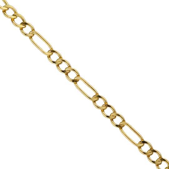 10K Solid Yellow Gold Figaro Necklace Chain Jewelry - DailySale