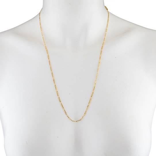 10K Solid Yellow Gold Figaro Necklace Chain Jewelry - DailySale