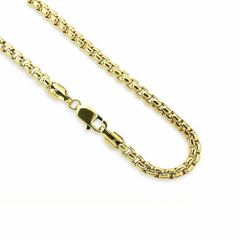 10K Solid Yellow Gold Round Box Chain Necklace Necklaces 16" - DailySale