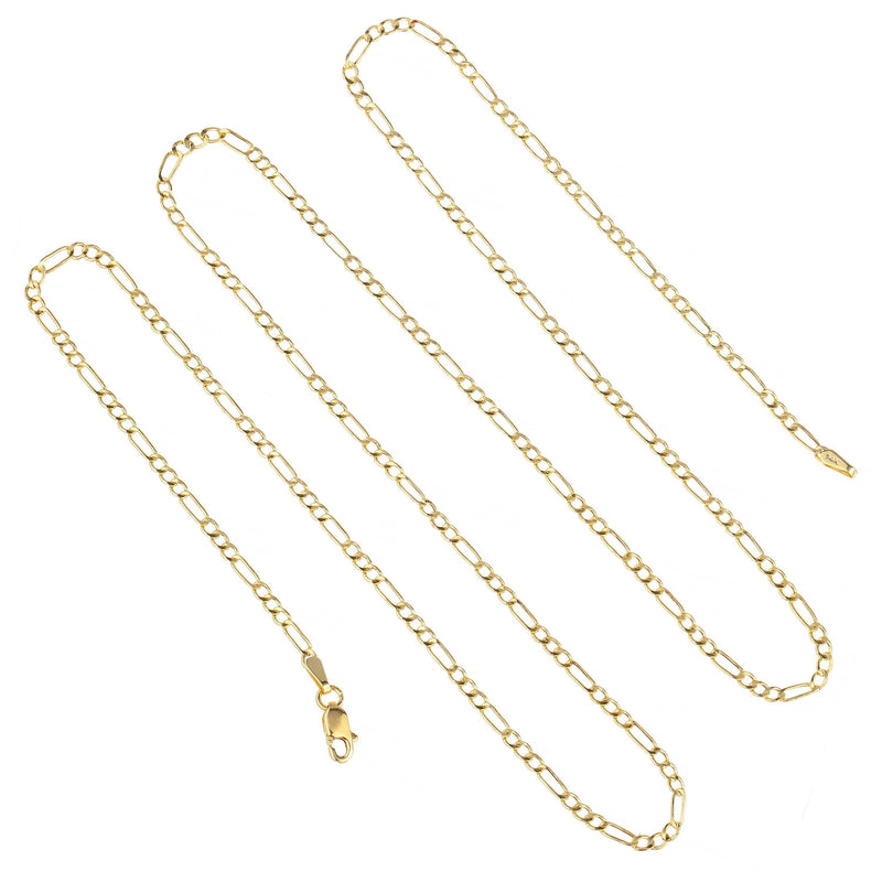 10K Yellow Gold 2MM Figaro Link Chain Necklace Necklaces 16" - DailySale