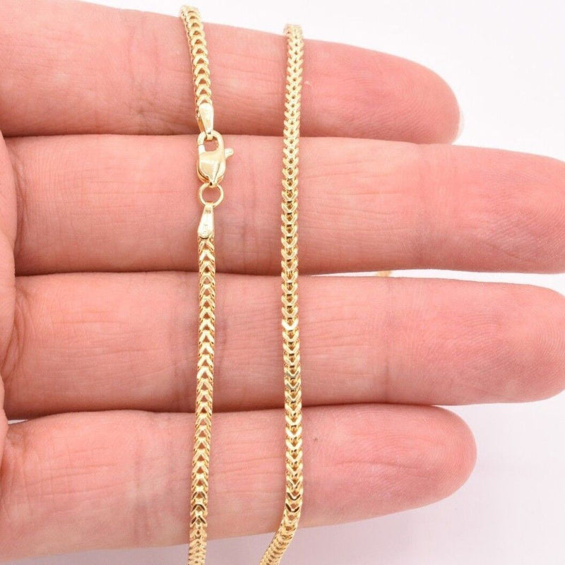 10K Yellow Gold 2MM Wheat Franco Box Chain Pendant Necklace Necklaces - DailySale
