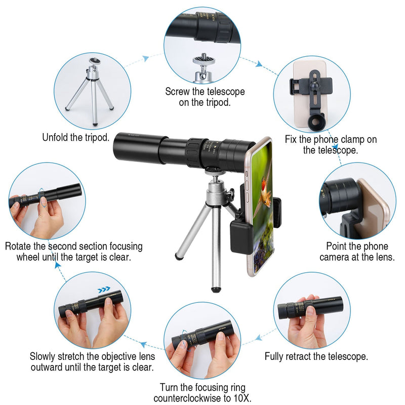 10X-300X Zoom Monocular Telescope High Definition Phone Telephoto Lens Mobile Accessories - DailySale