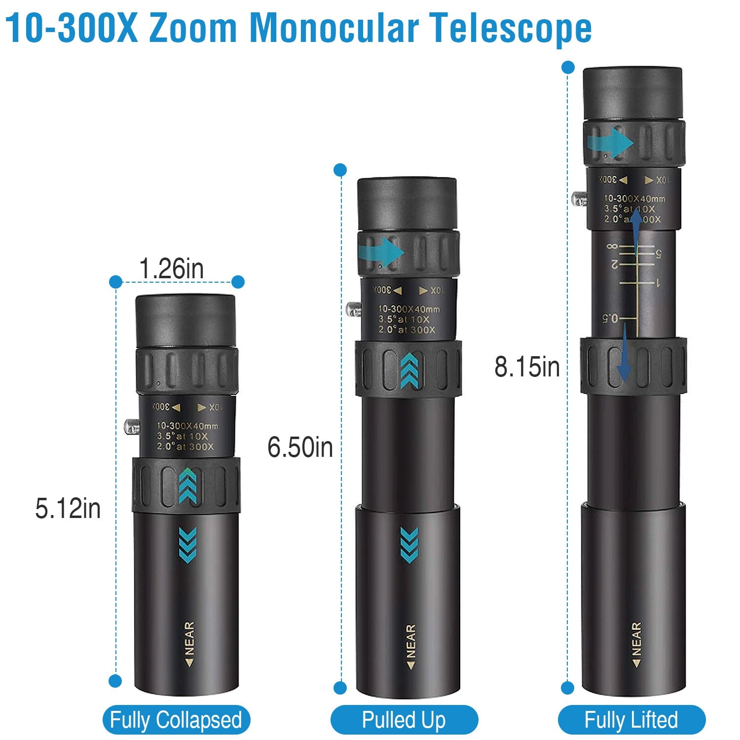 10X-300X Zoom Monocular Telescope High Definition Phone Telephoto Lens Mobile Accessories - DailySale