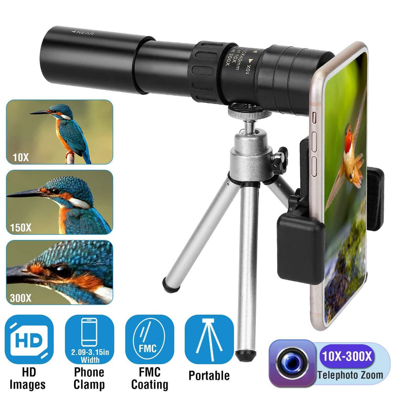 10X-300X Zoom Monocular Telescope High Definition Phone Telephoto Lens Mobile Accessories - DailySale