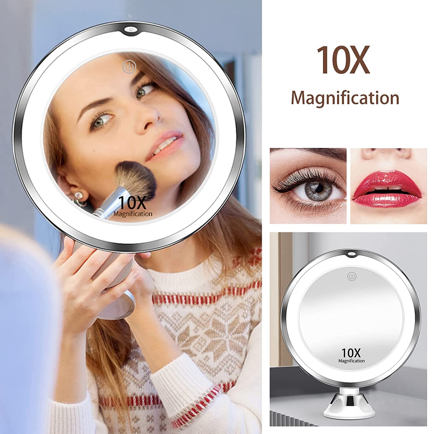 10X Magnifying Makeup Mirror with Lights Beauty & Personal Care - DailySale