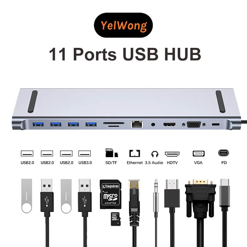 11-in-1 Dock USB C Hub Computer Accessories - DailySale