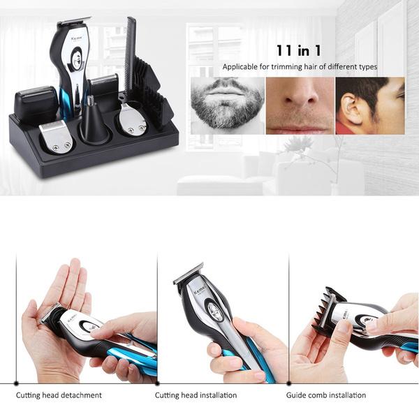 11-in-1 Professional Fast Charging Hair Clipper Haircut Shaver Wireless Men's Grooming - DailySale