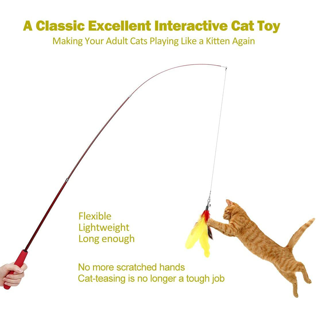 11-Pack: Interactive Cat Toy Wand Pet Supplies - DailySale