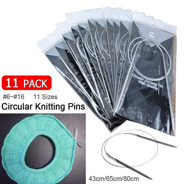 11-Pack: Stainless Steel Circular Knitting Needles Circular Knitting Pins Everything Else - DailySale