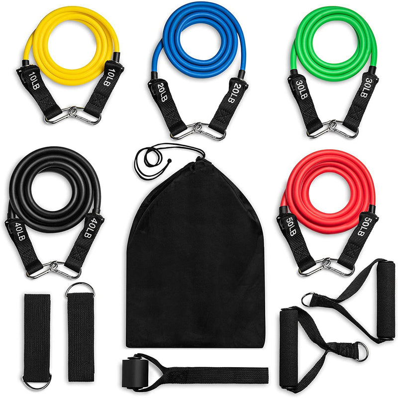 11-Piece: Athletic Series Resistance Bands Set Fitness - DailySale