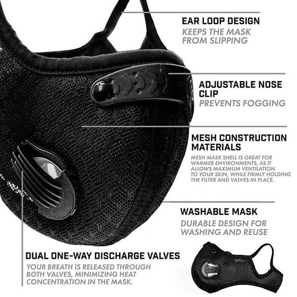 11-Piece Set: Breathable Bacteria-Proof Sport Face Mask with Activated Carbon PM 2.5 Face Masks & PPE - DailySale