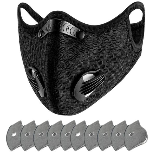 11-Piece Set: Breathable Bacteria-Proof Sport Face Mask with Activated Carbon PM 2.5 Face Masks & PPE - DailySale