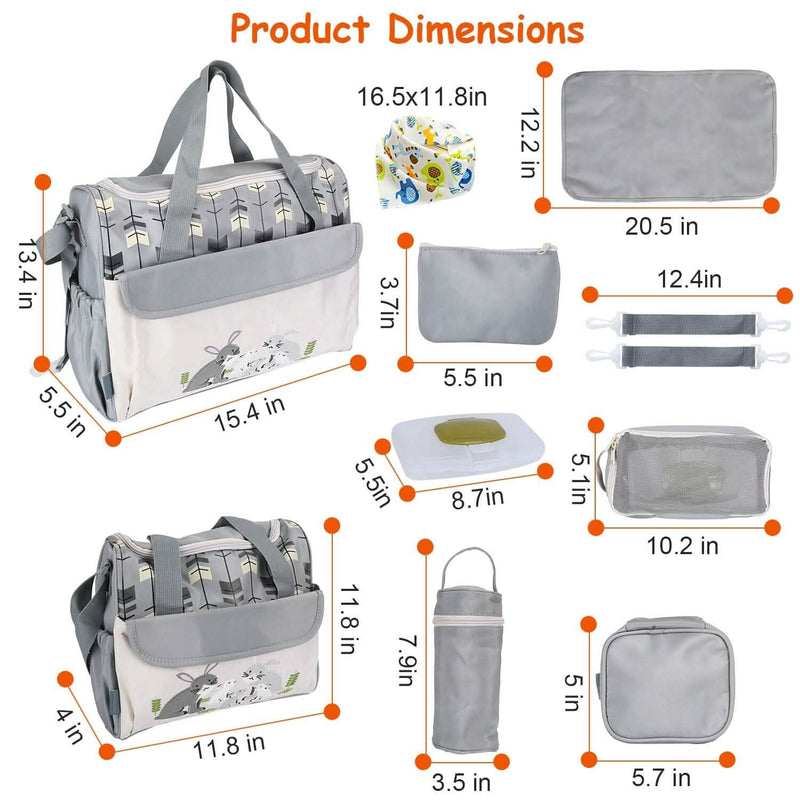 11-Piece Set: Multifunctional Diaper Handbags with Food Bag Bags & Travel - DailySale