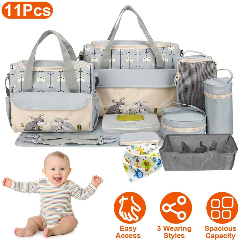 11-Piece Set: Multifunctional Diaper Handbags with Food Bag Bags & Travel - DailySale