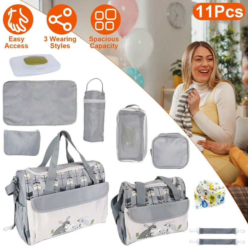 11-Piece Set: Multifunctional Diaper Handbags with Food Bag Bags & Travel - DailySale