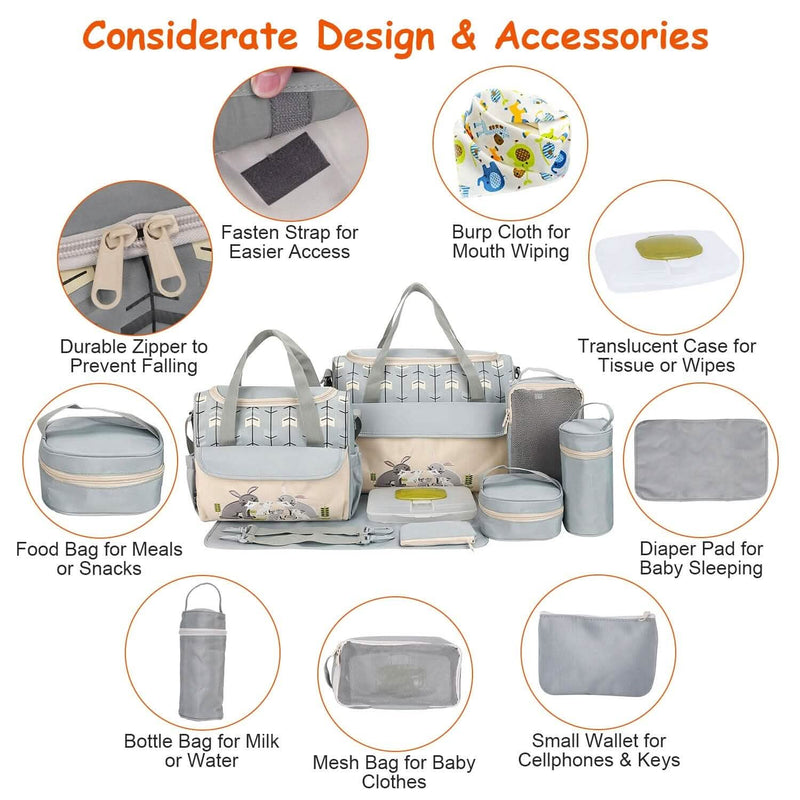 11-Piece Set: Multifunctional Diaper Handbags with Food Bag Bags & Travel - DailySale