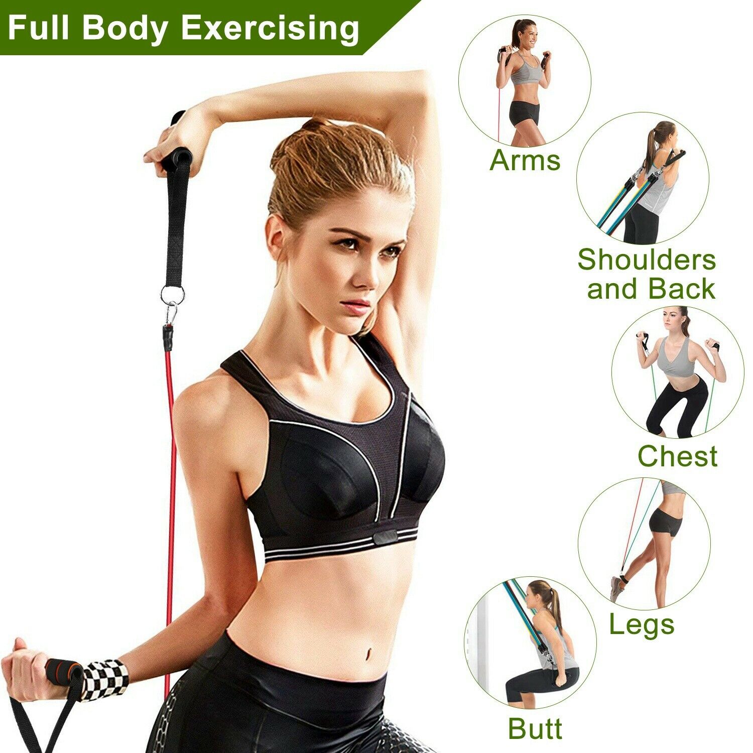 11-Piece Set: Resistance Bands Set Fitness Fitness - DailySale