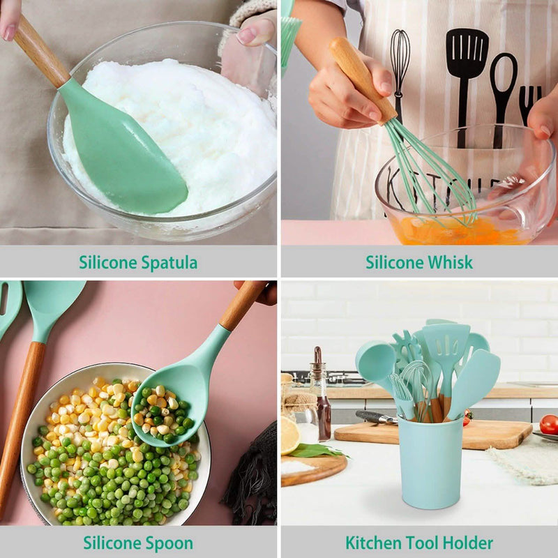 11-Piece: Silicone Cooking Utensil Set Kitchen & Dining - DailySale