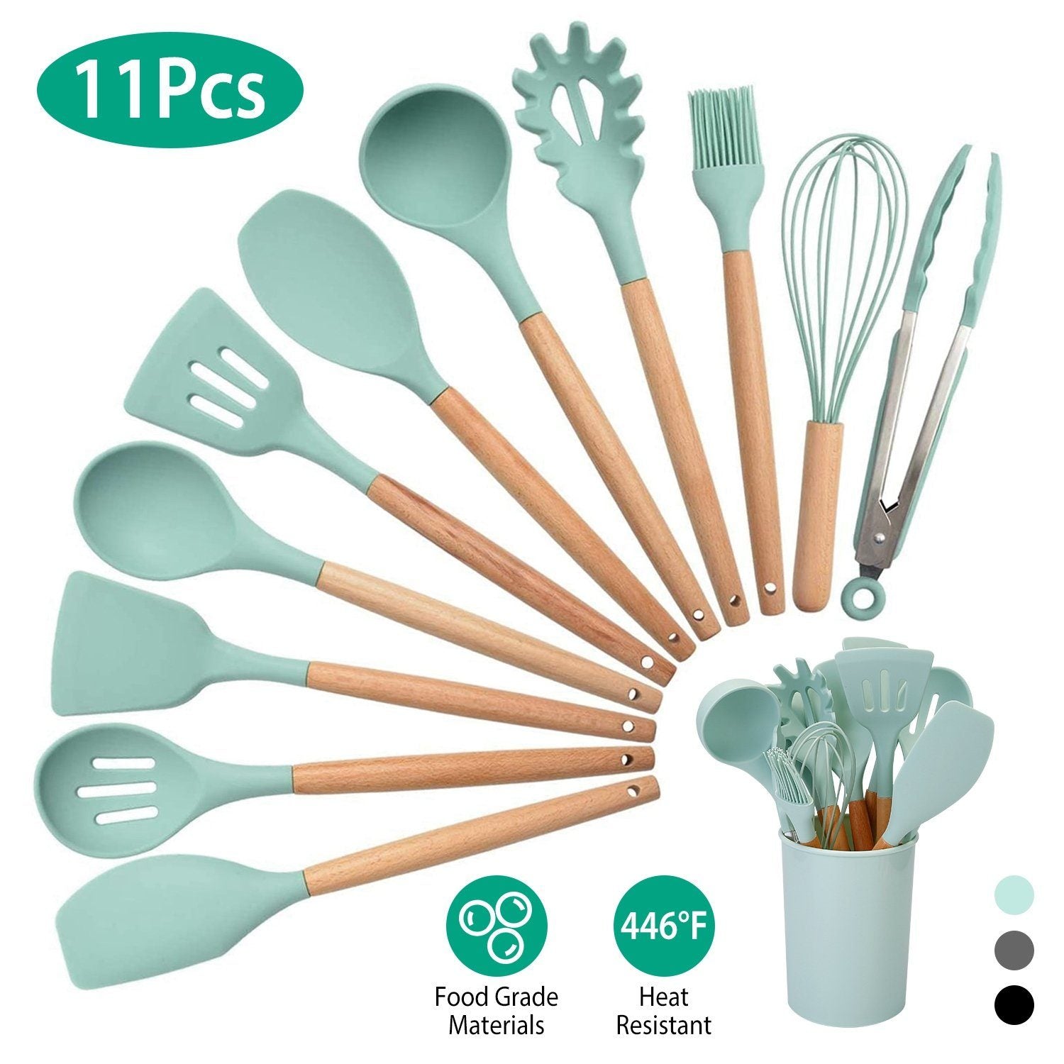 11-Piece: Silicone Cooking Utensil Set Kitchen & Dining - DailySale