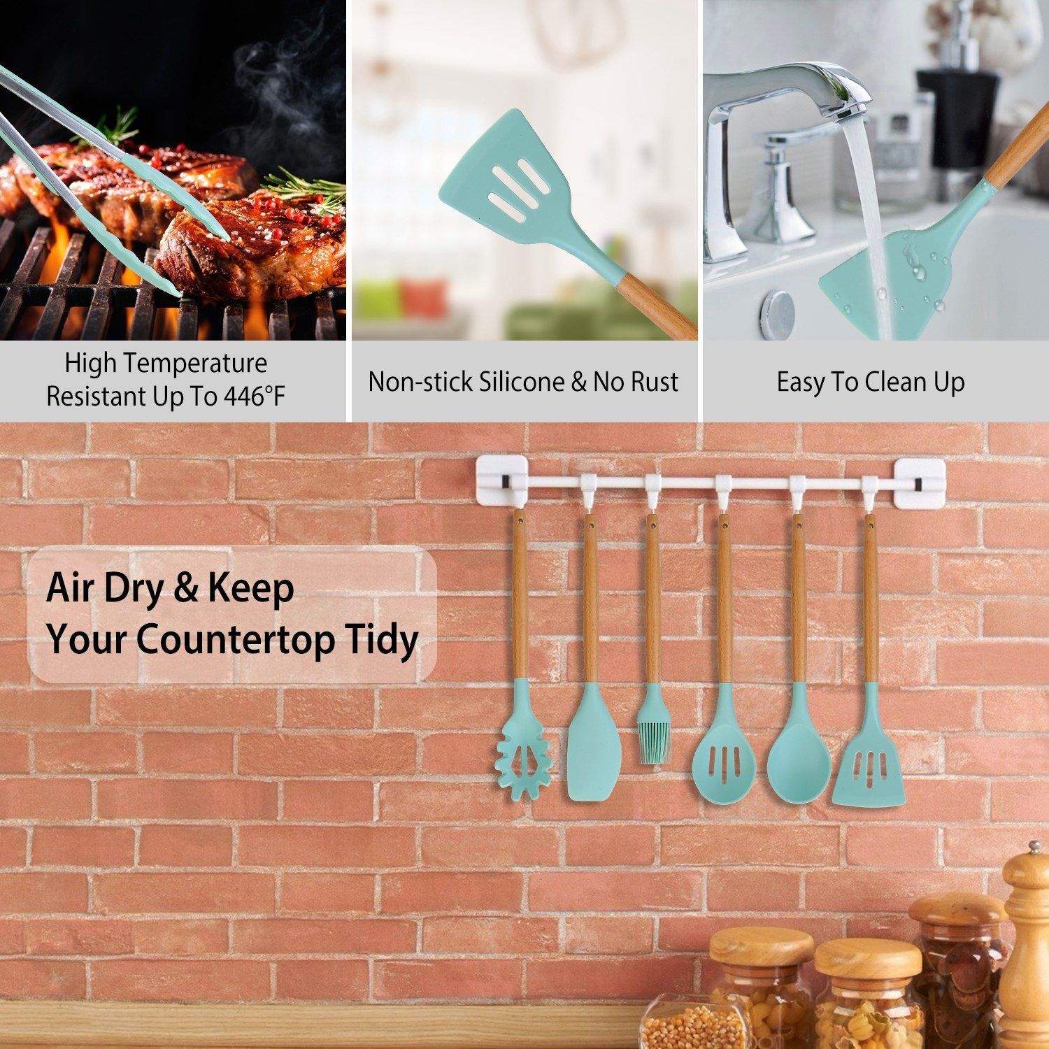 11-Piece: Silicone Cooking Utensil Set Kitchen & Dining - DailySale