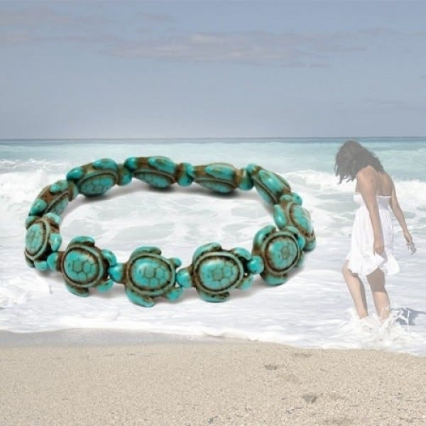 Handmade Hawaiian Turquoise  Sea Turtles Bracelet - DailySale, Inc