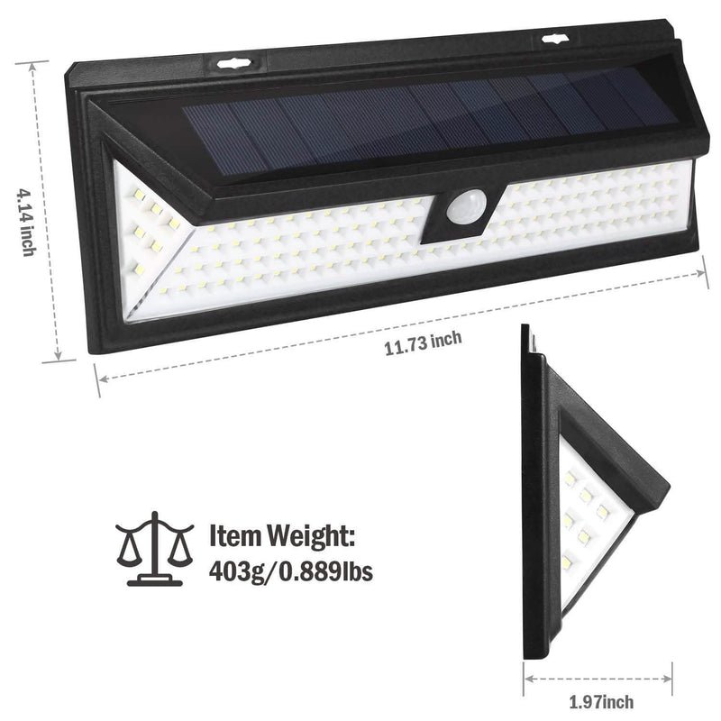 118 LEDs Solar Wall Light Outdoor Motion Sensor Lamp Outdoor Lighting - DailySale