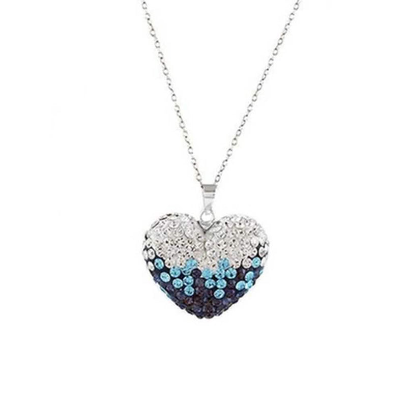 Bubble Heart Pendant in Solid Sterling Silver Made with Swarovski Elements - DailySale, Inc