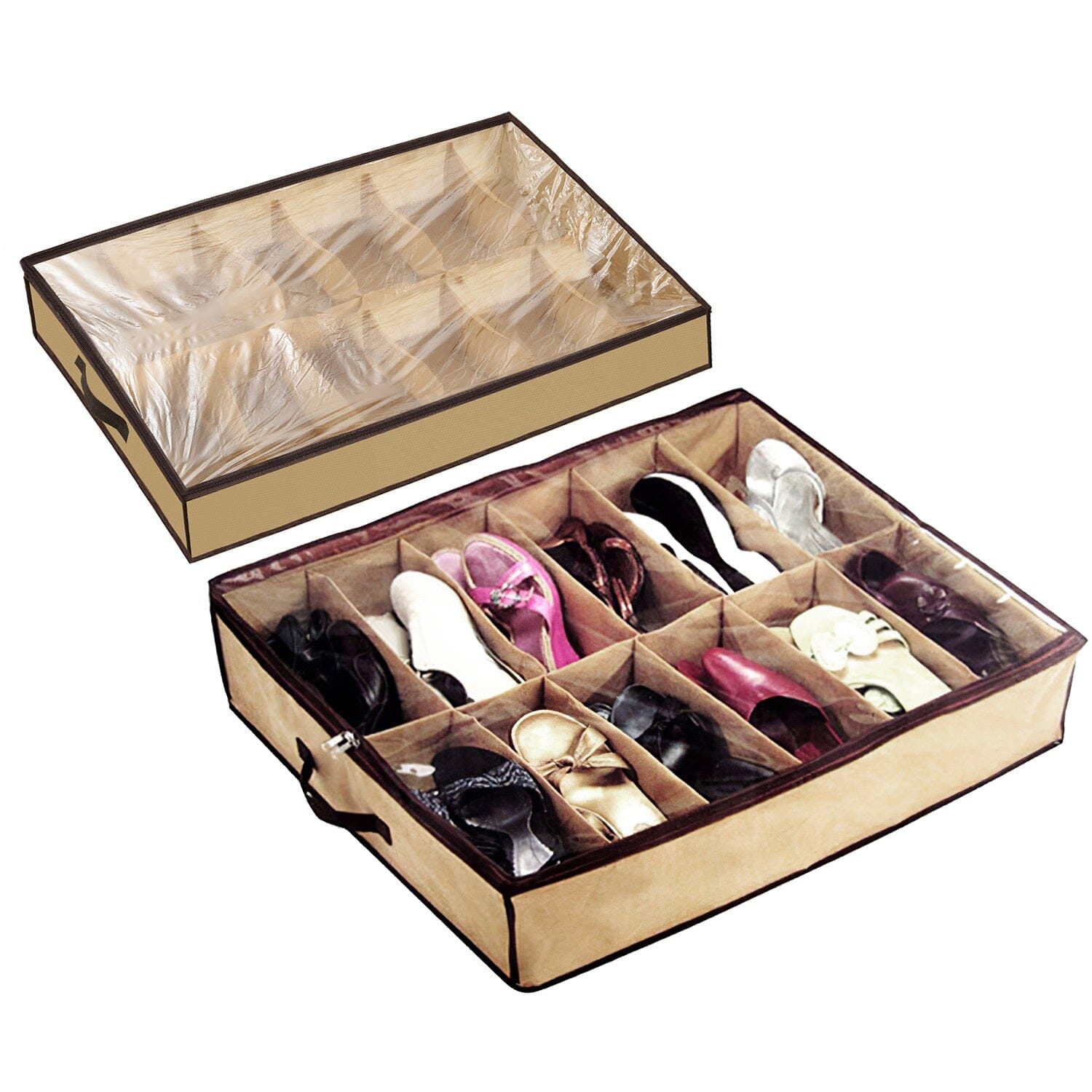 12 Cells Under the Bed Shoes Organizer Closet & Storage - DailySale