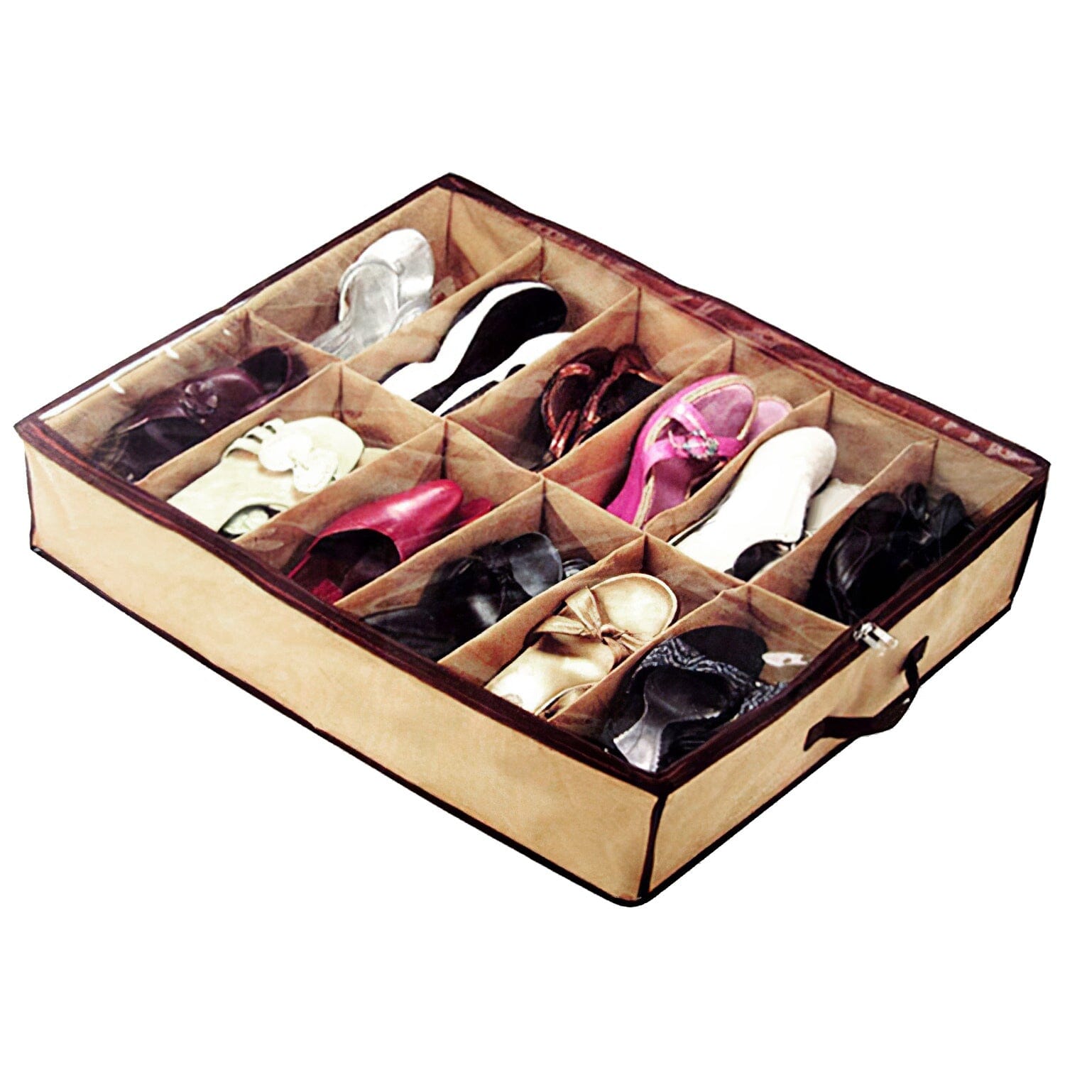 12 Cells Under the Bed Shoes Organizer Closet & Storage - DailySale