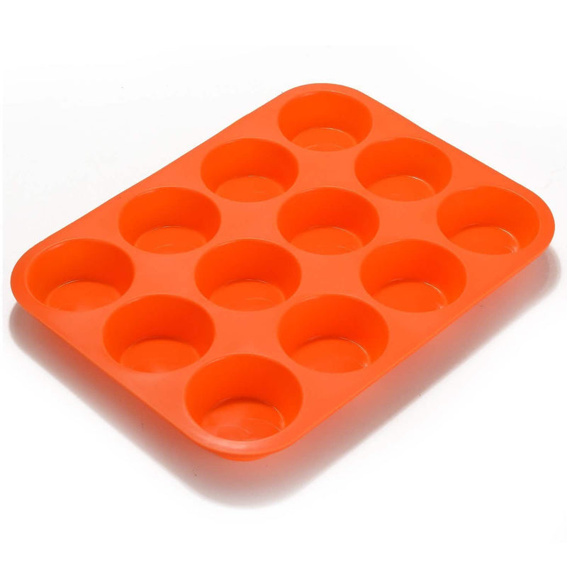 12 Cup Non-Stick Cupcakes Muffin Baking Pan Silicone Mold Kitchen & Dining - DailySale