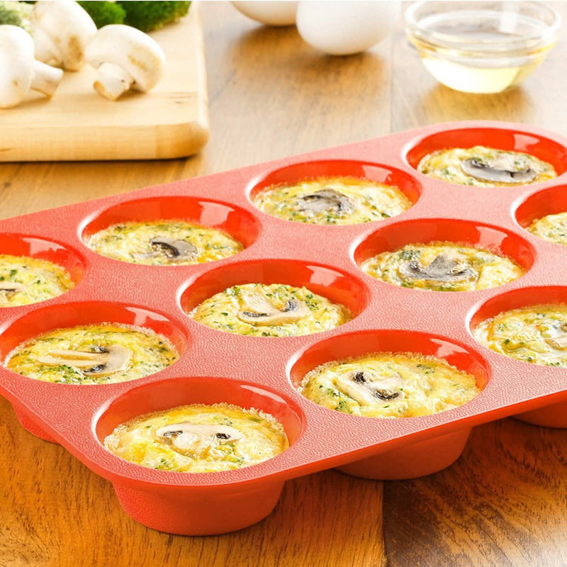 12 Cup Non-Stick Cupcakes Muffin Baking Pan Silicone Mold Kitchen & Dining - DailySale