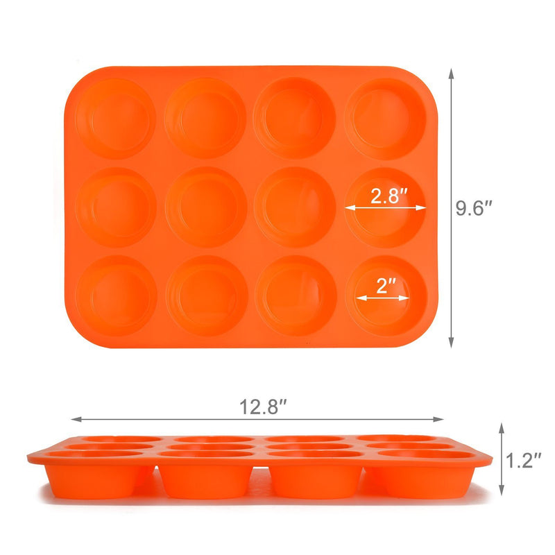 12 Cup Non-Stick Cupcakes Muffin Baking Pan Silicone Mold Kitchen & Dining - DailySale
