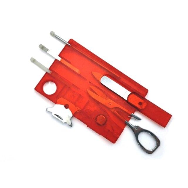 12-in-1 Pocket Multi Tool Credit Card Sports & Outdoors Red - DailySale