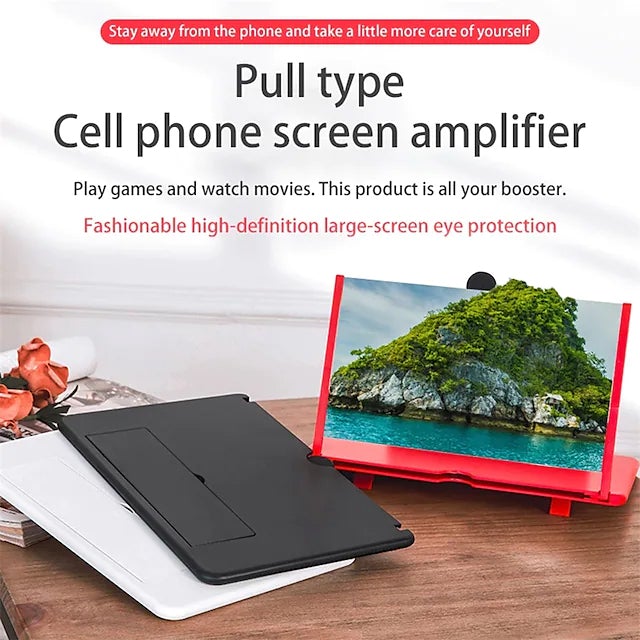 12 inch 3D Mobile Phone Screen Magnifier HD Video Amplifier with Foldable Holder Mobile Accessories - DailySale