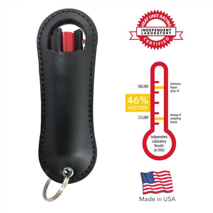 1/2 Oz Halo with Holster Black Pepper Spray Tactical - DailySale