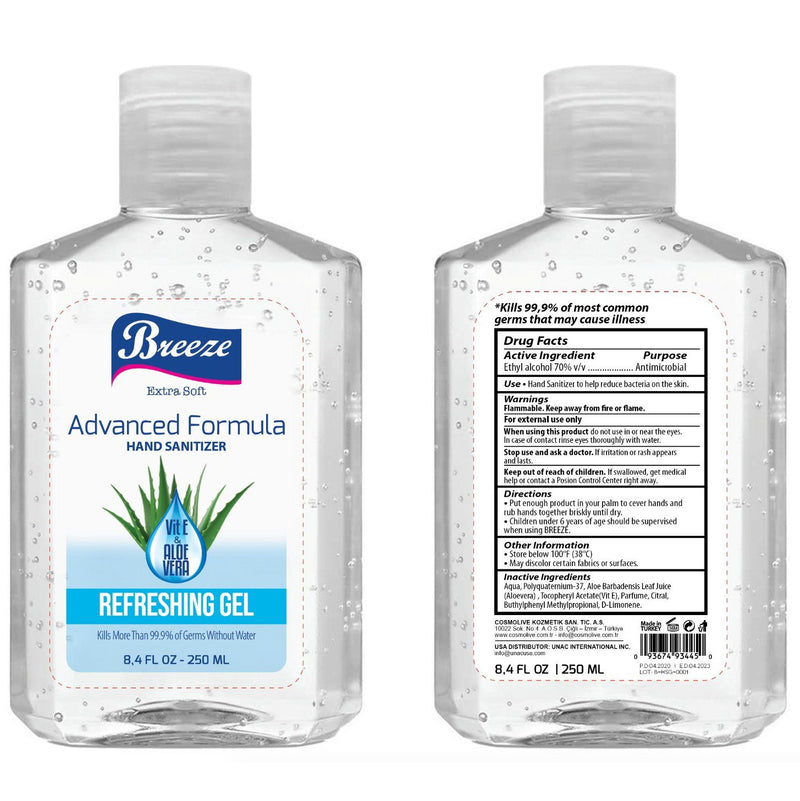 12-Pack: Breeze Advanced Formula Hand Sanitizer with Vitamin E and Aloe Vera Wellness & Fitness - DailySale
