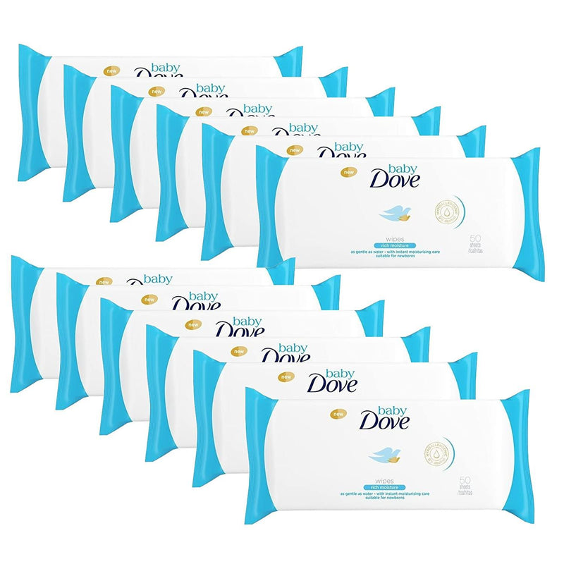 12-Pack: Dove Baby Wipes Rich Moisture Baby - DailySale