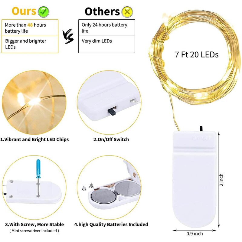 12-Pack: Led Fairy Lights Battery Operated String Lights String & Fairy Lights - DailySale