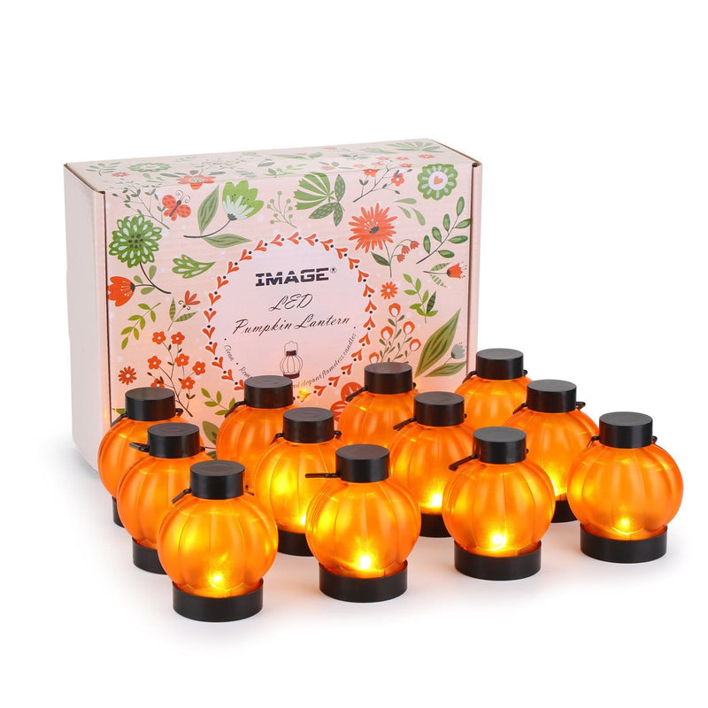 12-Pack: LED Pumpkin Tealights Smokeless Candles Indoor Lighting - DailySale