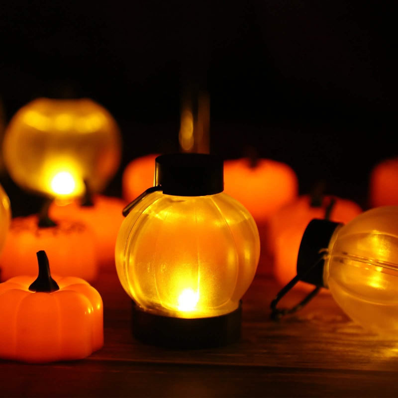 12-Pack: LED Pumpkin Tealights Smokeless Candles Indoor Lighting - DailySale