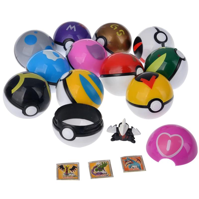 12-Pack: Pocket Monster Pikachu Action Figure Pokemon Game Poke Ball