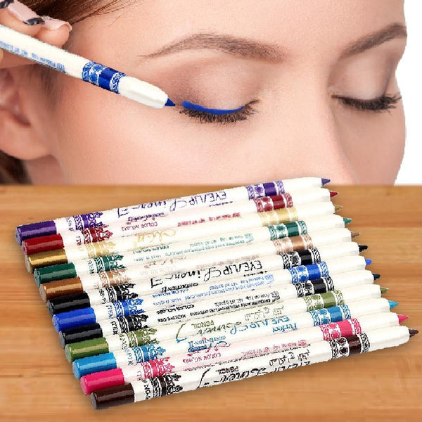 12-Pack: Professional Vivid Multi-Color Eye and Lip Liner Pencil Set Beauty & Personal Care - DailySale