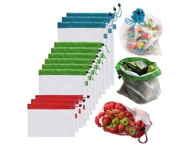 12-Pack: Reusable Drawstring Storage Bags Kitchen Essentials - DailySale
