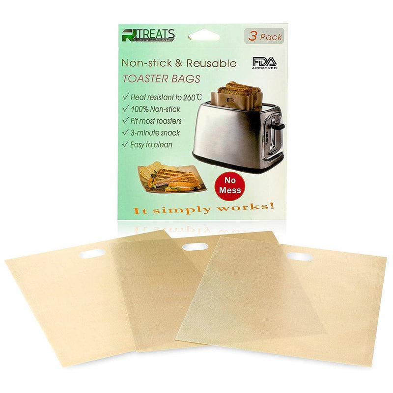 12-Pack: RL Treats Non Stick Reusable Toaster Bags for Sandwich and Grilling Kitchen & Dining - DailySale
