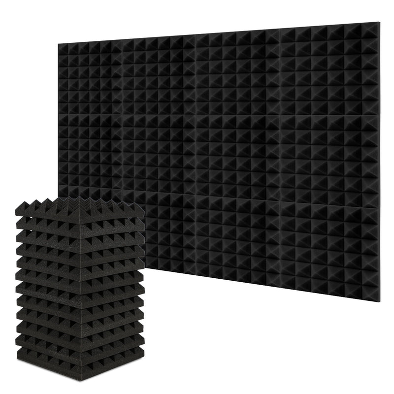 12-Pack: Sound Absorbing Foam for Recording Studio Headphones & Audio Black - DailySale