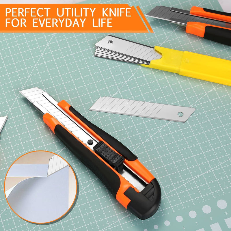 12-Packs: AGPtEK Utility Knife 18mm Retractable Safety Box Cutter with 12 Extra Spare Blades Home Improvement - DailySale